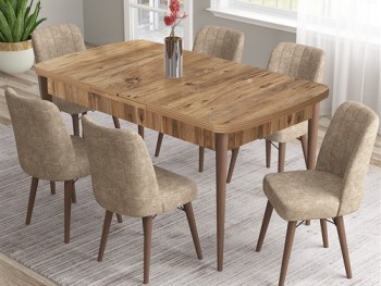 Τραπεζαρία Marlo Επεκτεινόμενο με 6 Καρέκλες