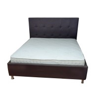 Κρεβάτι Επενδυμένο 160x200 με δερματίνη σε χρώμα καφέ