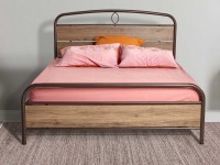 Μεταλλκό Κρεβάτι Melita με επένδυση ξύλο  