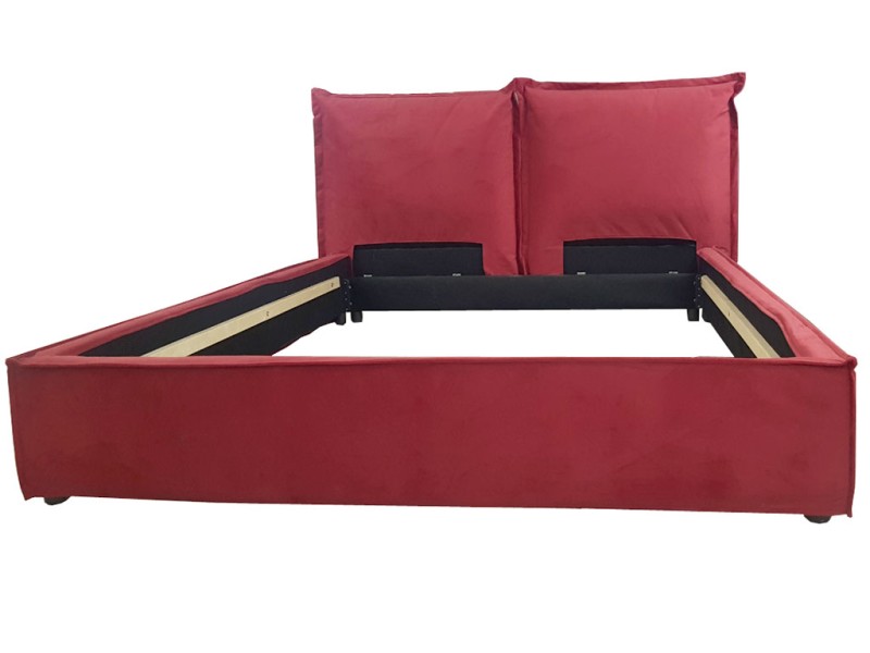Κρεβάτι Επενδυμένο Διπλό 160Χ200 Κόκκινο
